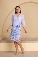 Border Print chiffon Nightgown set