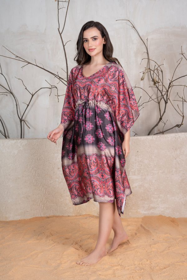 Printed Satin Kaftan